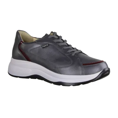 Produktbild von Finn Comfort Piccadilly Damen Sneaker, Anthrazit, Leder, Wechselfußbett, NEU - Damenschuhe Bequeme Schnürschuhe, Grau, leder (ancona/naplack)
