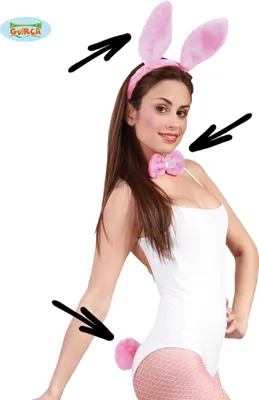 Produktbild von Rosa Bunny Set pink y Ohren Hase Fliege