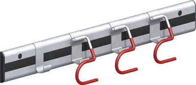 Produktbild von coaxis Gerätehalter mit coaxis®-Profil, 1000 mm Aluminium rot gummiert