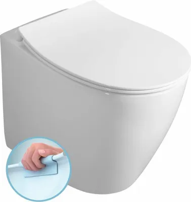 Zdjęcie produktu dla Miska WC SENTIMENTI, bezrantowa, 36x52 cm, odpływ pionowy/poziomy, biała