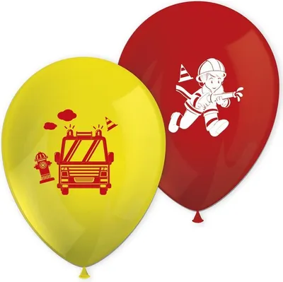 Produktbild von Feuerwehr Party Latex-Luftballons für Kindergeburtstag, 8 Stück, 30 cm Durchmesser