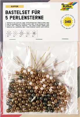 Produktbild von folia Perlensterne-Set "Copper" 340-teilig