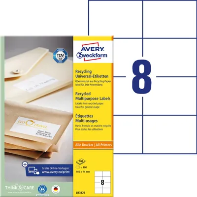 Obrázok produktu pre Štítok Avery Zweckform LR3427 RC 105x74mm nws 800ks
