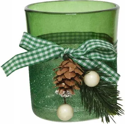 Imagen del producto de Soporte de vidrio para velas pequeñas de Navidad, 8,2 cm