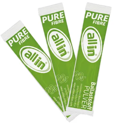 Produktbild von all in® PURE BALLASTSTOFF Pulver | 100 x 7 g Sticks | 100 % Maisdextrin | geschmacksneutral | vegan | gluten- & laktosefrei