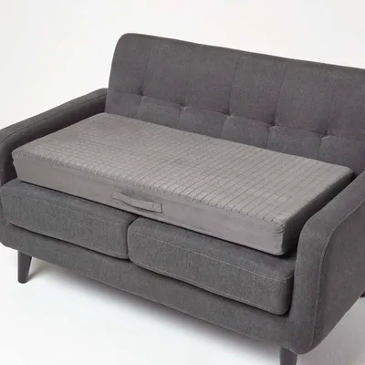 Produktbild von HOMESCAPES Sitzauflage Velours grau, 100 x 50 cm - großes Sitzkissen orthopädisch