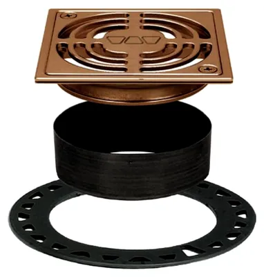 Produktbild von Ablaufrost-Set, 10,2 cm, gebürstetes Kupfer