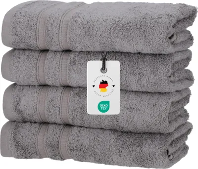 Produktbild von Handtücher 50x100 cm im 4er Set - 450g/m2, Handtuch Grau