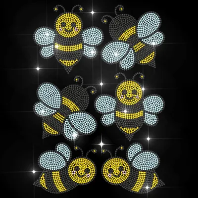 Aufbügelbare Strasssteine, Bienenmotiv, Hotfix, 29,7 x 21 cm, glänzend