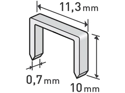 Obrázek produktu pro Spony, 1000ks, 10mm, 11,3x0,52x0,70mm