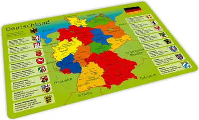 Produktbild von stabiles Vinyl Tischset - Deutschland Kinder Platzset abwaschbar
