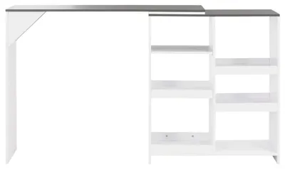 Obrázek produktu pro vidaXL Barový stůl s pohyblivou policí bílý 138x39x110 cm