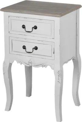 Immagine prodotto di FURNLUX Comodino Rimini Bianco Marrone E Bianco 41cm / Colore principale: Bianco / Dimensioni: 41 x 67 x 31 cm
