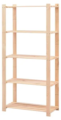 Produktbild von Kiefer Massivholz Lagerregal 5 Böden 250kg Holzregal Steckregal