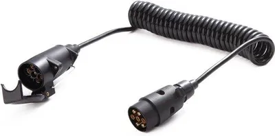 Productafbeelding van Aanhangerkabel - 3,7 m - 7-polig - Spiraalkabel voor Vrachtwagen en Camper