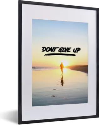 Produktbild von MuchoWow® MuchoWow® Gerahmtes Poster Zitate - Sprichwörter - 'Gib nicht auf' - Sport 30x40 cm - Poster mit zchwarzem Bilderrahmen - Wandposter Schlafzimmer