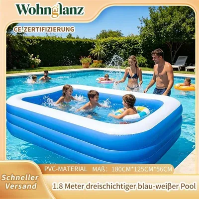 Produktbild von 1,8 Meter Gartenpool Kinderpool Schwimmbecken Pool Quick Up Planschbecken