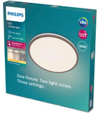 Produktbild von Philips Funktional Ozziet Deckenleuchte, 36 W, LED, Nicht austauschbare(s) Leuchtmittel, 2700 K, 3900 lm, IP20, Schwarz