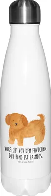 Produktbild von Mr. & Mrs. Panda Thermos Hund Flauschig - Weiß - Geschenk, thermosflaschen, Trinkflasche, trinkflaschen, Hunde, Hundeliebe, Witzig, Edelstahlflasche, Sprüche, Hundemama