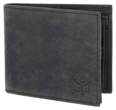 Produktbild von oxmox Leder Geldbörse Leather RFID Protect Querscheinbörse Ox 2.0 Embossed Vintage Black schwarz