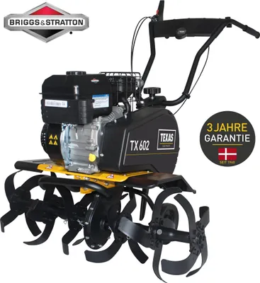 Produktbild von TEXAS Gartenfräse Motorhacke Bodenhacke Bodenfräse Pflug Benzin Profi TX602B B&S