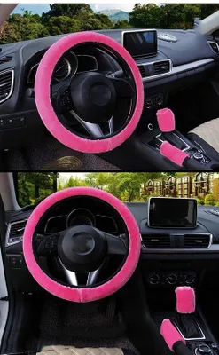 Imagen del producto de Funda para volante de invierno, adecuada para volantes de 37-38 cm, fabricada en poliéster, funda protectora