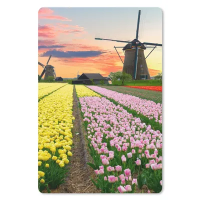 Produktbild von MuchoWow® Mauspad Mousepad Windmühle - Tulpen - Blumen - Niederlande 18x27 cm - Mousepads - Maus Mat - Pad - Mausunterlage