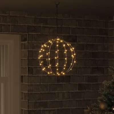 Produktbild von vidaXL Ball mit 96 LEDs Warmweiß 31,5 x 31,5 x 32 cm Metall