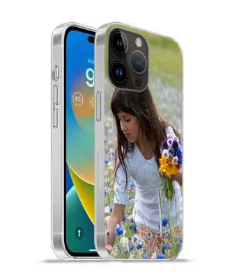 Produktbild von MuchoWow® Handyhülle Schutzhülle Hülle für Apple iPhone 14 Pro - Softcase Mädchen - Blumen - Wiese Silikon Softcase Handy Hülle - Umschlag