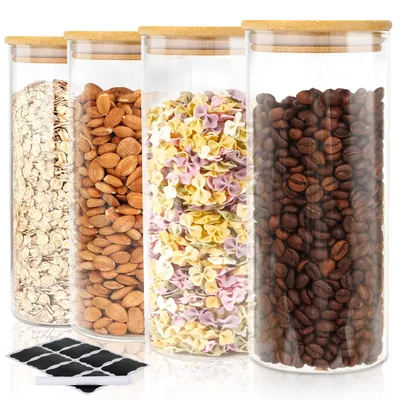 Vorratsgläser 1000 ml, 4er-Set, luftdicht, mikrowellengeeignet