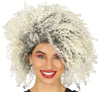 Produktbild von 80er Stil Popstar Perücke Lockige Blonde Karneval Party Retro Mode, Farbe: Gelb