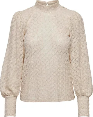 Produktbild von JDY Bluse hoch geschlossen Knopfleiste Spitzen-Detail Größe: XL