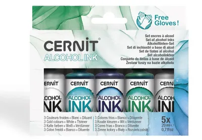 Produktbild von Cernit Set Alkoholtinten, kalte Farben, 13x3x11 cm - Sortierung CEASS008C