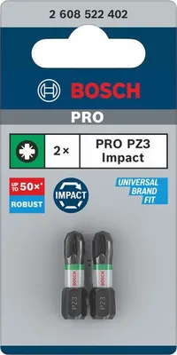 Produktbild von PRO Pozidriv Impact Bit, PZ3, 25 mm, 2-tlg.