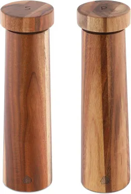 Immagine prodotto di Set di macinini in Vetroceramica, regolabili, ricaricabili, 2 pezzi, in legno di acacia