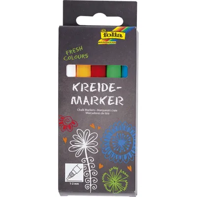 Immagine prodotto di Folia 390509 Set di 5 pennarelli a gesso con tratto di 1-2 mm (T)
