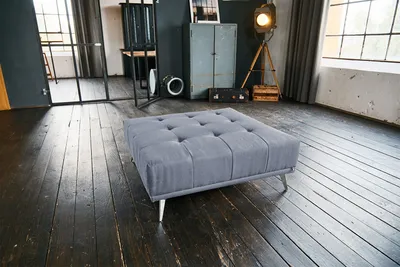 Produktbild von KAWOLA Hocker WIOLO Stoff hellgrau