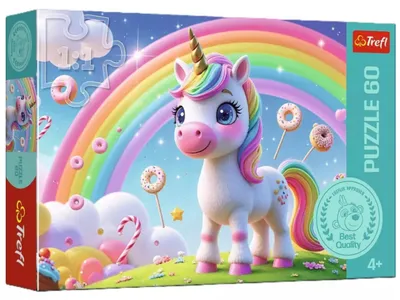 Obrázek produktu pro Barevný Jednorožec - Puzzle 60 dílků od TREFL