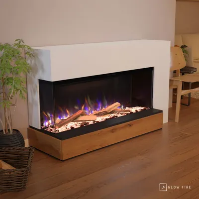 Produktbild von Glow Fire Elektrokamin 'Einstein 50 linksoffen' in Weiss | LED Standkamin in weiß mit Heizung (1500 W) | BxHxT: 156,7x89,7x56,4cm