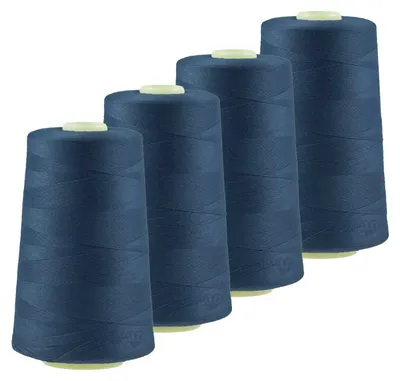 Produktbild von 4 x 4572m Qualitäts Overlock-Garn Overlock-Nähgarn Farbe 781 - 820, Farbe:A803 graublau
