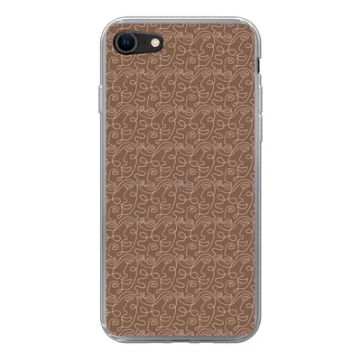Produktbild von MuchoWow® Handyhülle Schutzhülle Hülle für iPhone SE 2020 Gesicht - Muster - Abstrakt Silikon Softcase Handy Hülle - Kartenbesitzer
