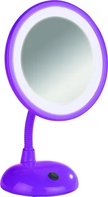 Produktbild von WENKO 3656444100 LED Kosmetikspiegel Style Purple - Standspiegel, Kunststoff, 17.5 x 28 x 12 cm, Lila