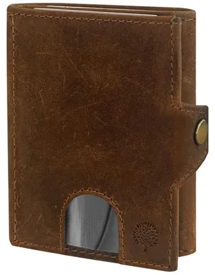 Produktbild von Frentree Herren Slim Geldbörse aus echtem Leder mit Münzfach & RFID-Schutz, 7 Fächer, Hochformat, Braun Wildleder