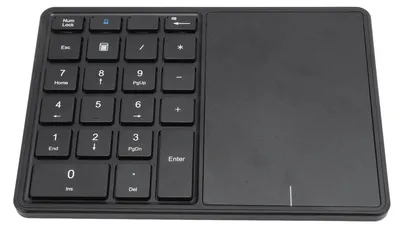 Obrázok produktu pre Bezdrôtová numerická klávesnica Professional s 22 klávesmi, dva režimy, Bluetooth 4.2 a 2,4 GHz – bezdrôtová numerická klávesnica s touchpadom pre notebooky a stolné počítače, čierna