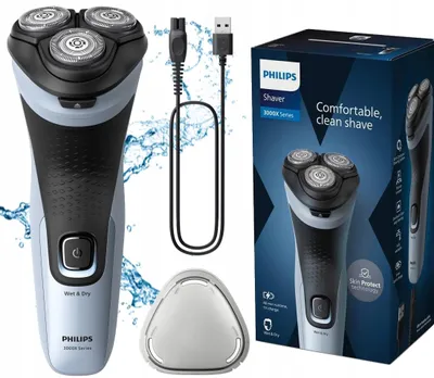 Philips 3000X Nass- und Trockenrasierer mit 4D-Flexkopf und Trimmer