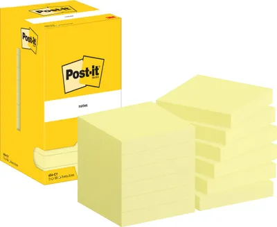 Produktbild von Post-it-MemoBlok 3m Post-It 654 76x76mm Gelb | Box A 12 Stück | 12 Stücke