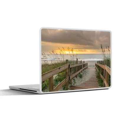 Produktbild von MuchoWow® Laptop Aufkleber Sticker Cover Strand - Meer - Düne - Weg 30x22 cm - Laptop-Sticker