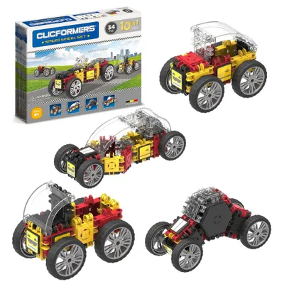 Produktbild von Clicformers Racewagen Set, 10-in-1, 34dlg