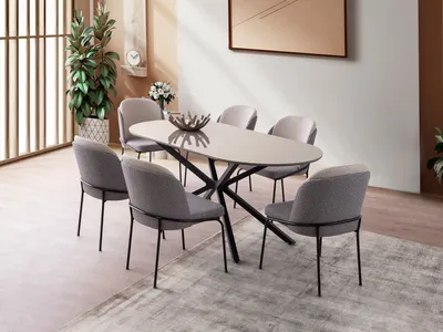 Produktbild von Skye Decor, Aura - 3011, Esstische, Heller Mokka, MDF, 180 x 79 x 90 cm