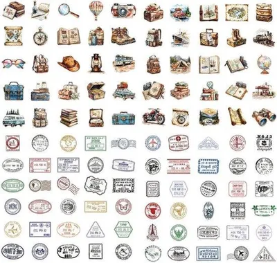 Obrázek produktu pro DIY Sticker Set aus 110 Stücken, wasserdicht und transparent, für Bastelprojekte, Notizbücher und Tagebücher